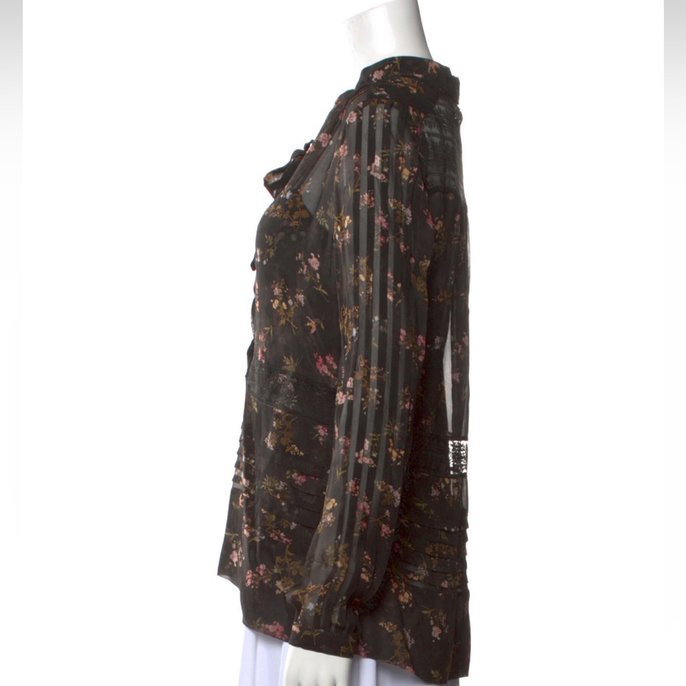 Black with Floral Print Zimmermann Blouse with Matching Camisole in Size 1 - Picture 5 of 7